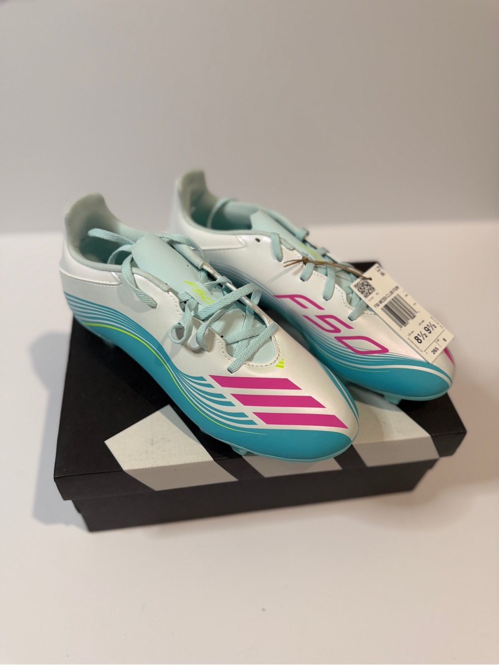 ADIDAS F50 Club FG Messi White Blue Pink Soccer